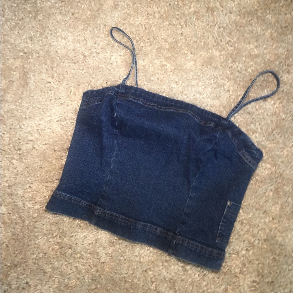 Jean Outlaw tube top with straps